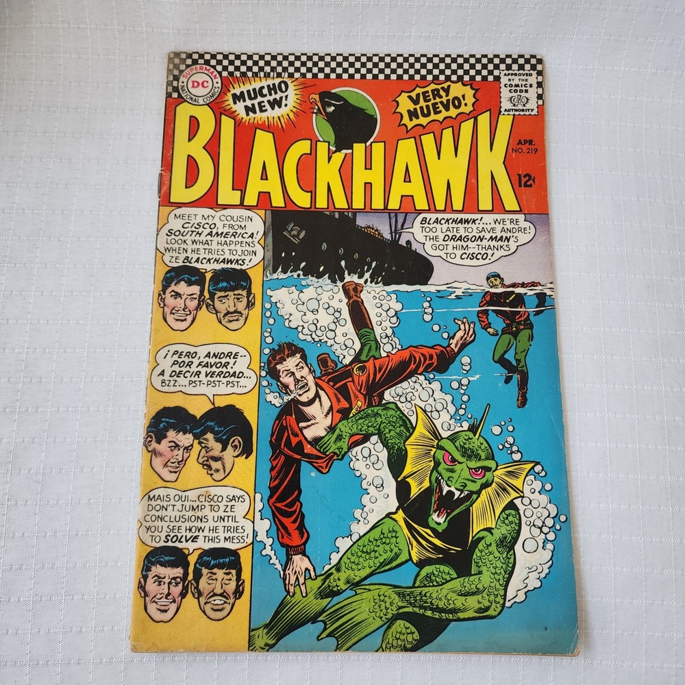 Blackhawk No. 219 DC Comics April 1966 Silver Age Dragon-Man War Adventure 12c
